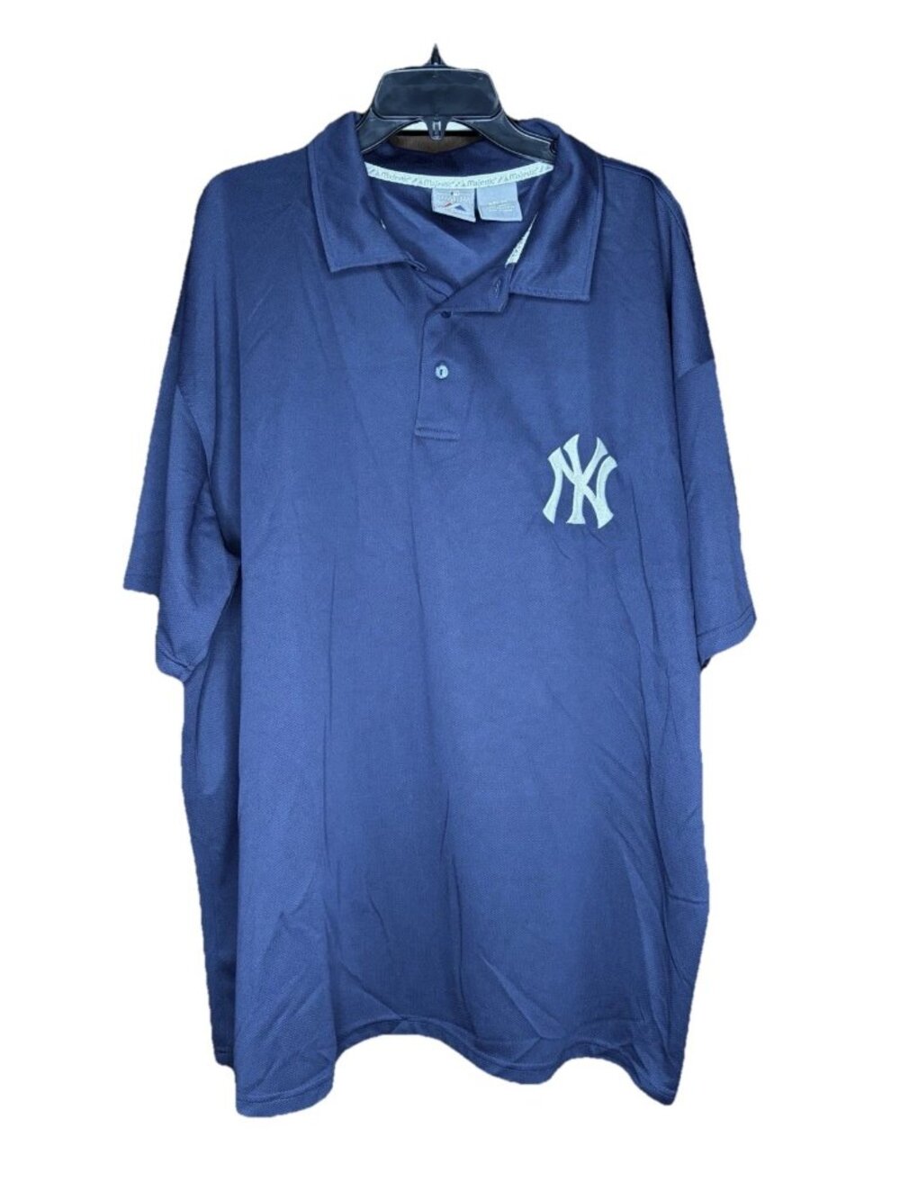 New York Yankees Majestic Men's 3XL Polo Shirt Blue Vented